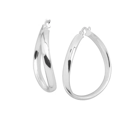 Silpada Porto Ferro' Twisted Hoop Earrings In Sterling Silver, 30 Mm In White