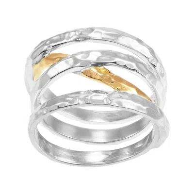 Silpada Precious Style' Silver With 24k Gold-plating Ring In Multi