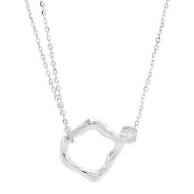 Silpada Puzzling Piece' Sterling Silver White Cubic Zirconia Necklace, 18"