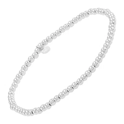 Silpada Quiet Glint' Sterling Silver Natural Hematite Stretch Bracelet (2.5mm)