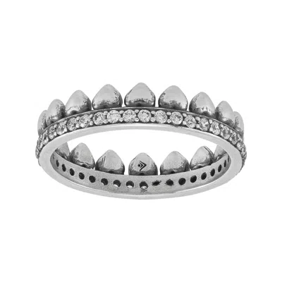 Silpada Regal Romance' Sterling Silver White Cubic Zirconia Band Ring