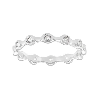 Silpada Retrospect' Sterling Silver White Cubic Zirconia Band Ring