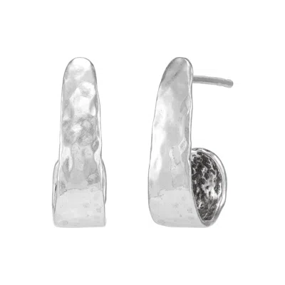 Silpada Revitalize' Sterling Silver J-hoop Earrings In White