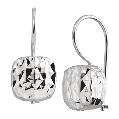 Silpada Rounded Cube' Drop Earrings In Textured Sterling Silver In White
