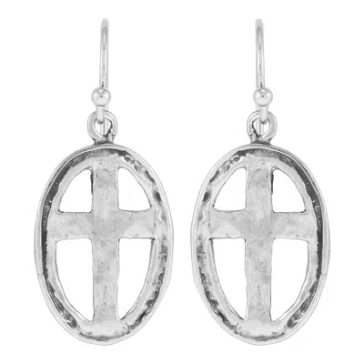 Silpada Sanctuary' Sterling Silver Cross Drop Earrings In White