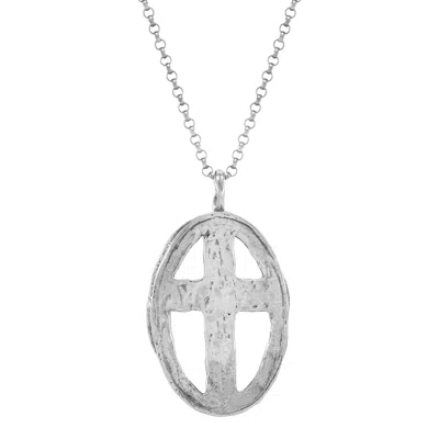 Silpada Sanctuary' Sterling Silver Cross Pendant Necklace, 18" In White