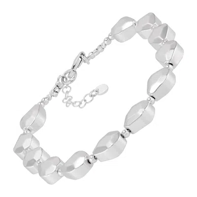 Silpada Scattered Around' Sterling Silver Natural Hematite Beaded Bracelet,8.5"
