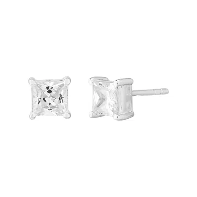 Silpada Shine Bright' Cubic Zirconia Stud Earrings In Sterling Silver In Burgundy