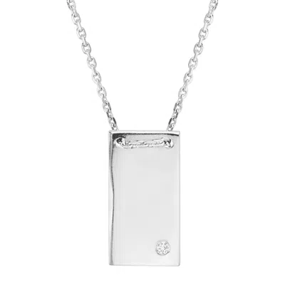 Silpada Shine Bright' Rectangular Pendant With Cz In Sterling Silver, 16" + 2" In Metallic