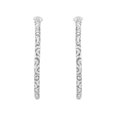 Silpada Silver Paisley' Sterling Silver Hoop Earrings In White