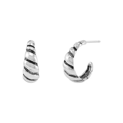 Silpada Silver Ribbon' Sterling Silver Hoop Earrings In White