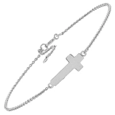 Silpada Simplex Cross' Bracelet In Sterling Silver, 7" + 1" In White