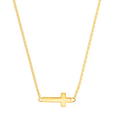 Silpada Simplex Cross' Horizontal Cross Necklace, Gold On Sterling Silver, 16"