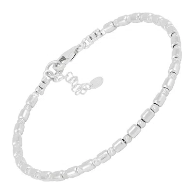 Silpada Smooth Textures' Sterling Silver Bracelet, 7" + 1" In White