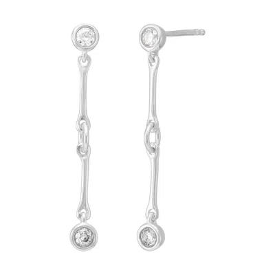 Silpada Snowfall' Sterling Silver White Cubic Zirconia Drop Earrings