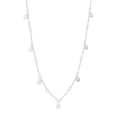 Silpada Snowfall' Sterling Silver White Cubic Zirconia Necklace, 16" + 2"