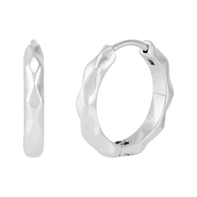 Silpada Soft Contour' Sterling Silver Hoop Earrings In White