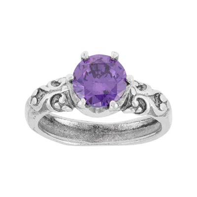 Silpada Soft Flicker' Sterling Silver Purple Cubic Zirconia Ring