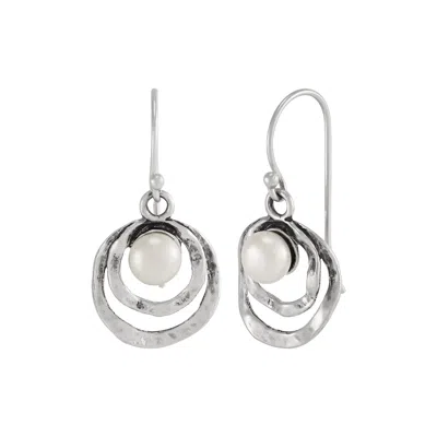 Silpada Soft Motion' Sterling Silver Freshwater Pearl Drop Earrings In White