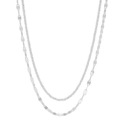 Silpada Soft Stack' Sterling Silver Chain Necklace, 16" + 2" In White
