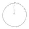 Silpada Soft Stack' Sterling Silver Double Chain Anklet, 9" + 1" In White