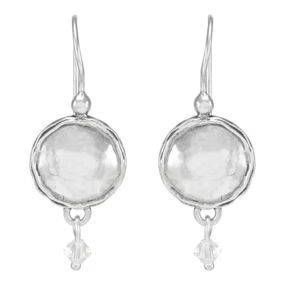 Silpada Solace' Sterling Silver White Crystal Drop Earrings