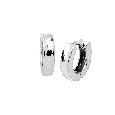 Silpada Soleil Concave' Huggie Hoop Earrings In Sterling Silver In White