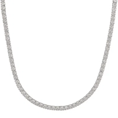 Silpada Steady Radiance' Silver White Cubic Zirconia Tennis Necklace, 18"