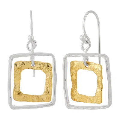 Silpada Sun Flecked' Sterling Silver And Brass Drop Earrings In Multi