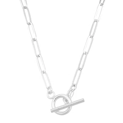 Silpada Team Up' Sterling Silver Paperclip Link Chain Necklace, 18" In White