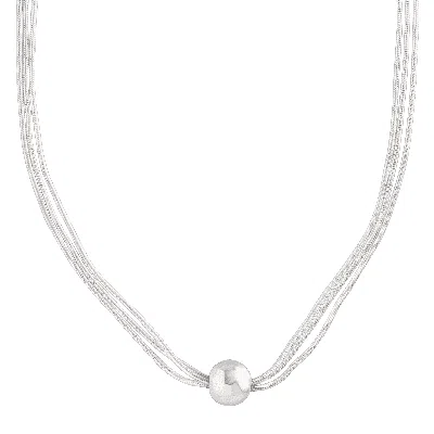 Silpada Thoreau' Multi-strand Bead Necklace In Sterling Silver, 16" In White