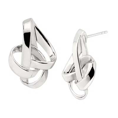 Silpada Tied Up' Knotted Earrings In Sterling Silver In White