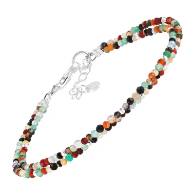 Silpada To Aspire' Sterling Silver Agate Bead Bracelet, 7" + 1" In Multi