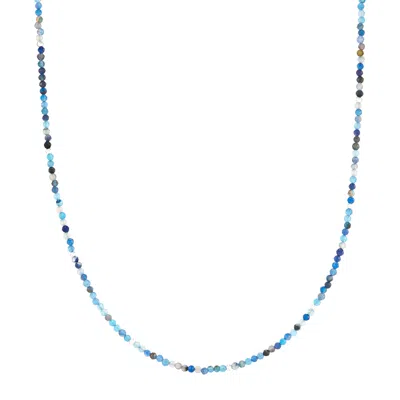 Silpada To Aspire' Sterling Silver Blue Agate Bead Necklace, 17" + 2"