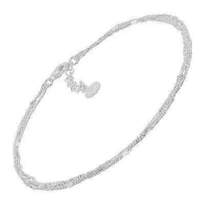 Silpada Triple Your Luck' Anklet In Sterling Silver, 9" + 1" In Gray