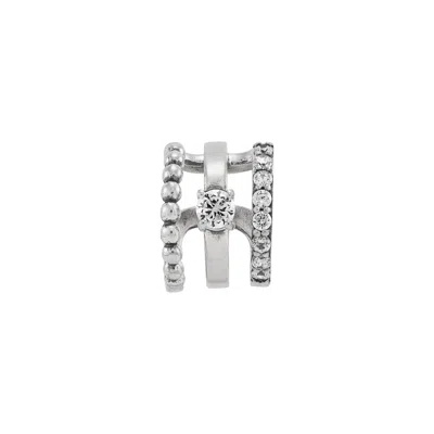 Silpada Triplet' Sterling Silver White Cubic Zirconia Ear Cuff