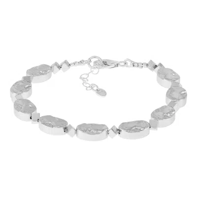 Silpada True North' Sterling Silver Hematite Bracelet, 7" + 1"