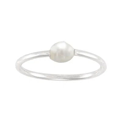 Silpada Understated' Sterling Silver Freshwater Pearl Stacking Ring In White