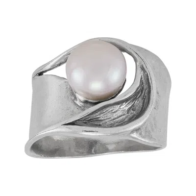 Silpada Undertow' Sterling Silver Freshwater Pearl Ring In White