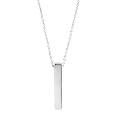 Silpada Unscripted' 1.25" Vertical Bar Necklace In Sterling Silver, 14" + 2" + 2" In Metallic