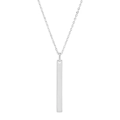 Silpada Unwritten' 1.5" Vertical Bar Pendant In Sterling Silver, 18" In Gray