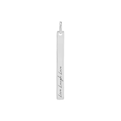 Silpada Unwritten' Vertical Bar Charm In Sterling Silver, 1.5 In Transparent