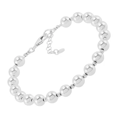 Silpada Urban Chicâ€™ Sterling Silver Hematite Beaded Bracelet, 7.5" + 1"  (6mm)
