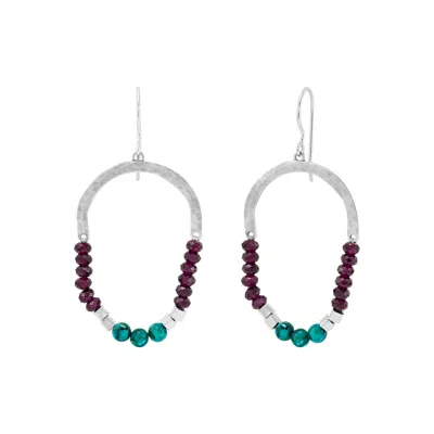 Silpada Very Velour' Sterling Silver Mixed Stones Drop Earrings In Blue
