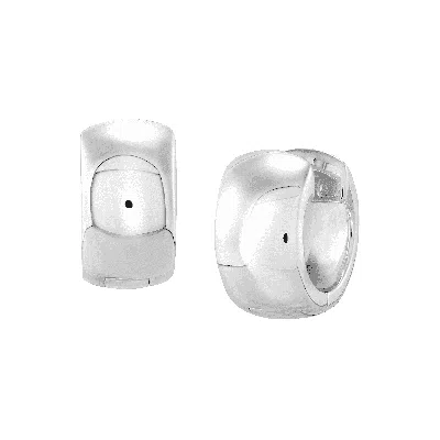 Silpada Wide Horizons' Huggie Hoop Earrings In Sterling Silver In Metallic