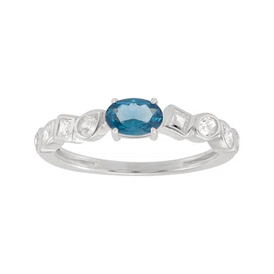 Silpada Wintry Glow' Silver Synthetic Blue And White Cubic Zirconia Ring,size11
