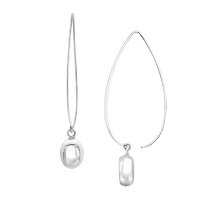 Silpada Wire Drop' Earrings In Rhodium-plated Sterling Silver In White