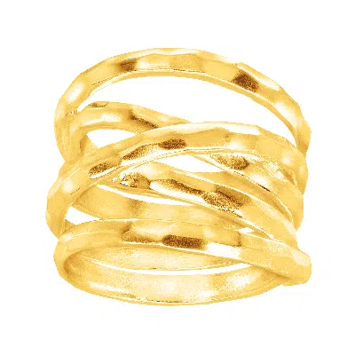 Silpada Wrapped Up' Overlapping Band Ring In 18k Gold-plated Silver In Yellow