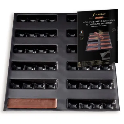 Silpat Flexipan 12 Chocolate Granola Bars Premium Silicone Baking Pan In Black