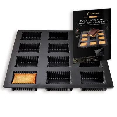 Silpat Flexipan 12 French School Butter Cookies Premium Silicone Baking Pan In Black